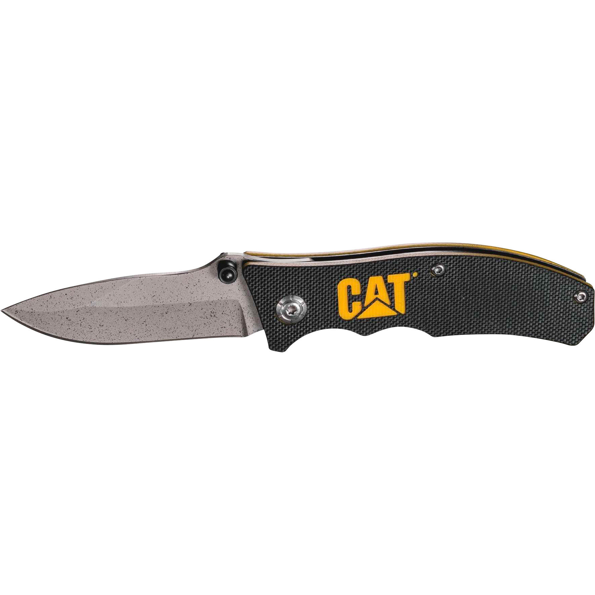 CAT Drop Point Folding Knife, 6in.L, Model# 980003
